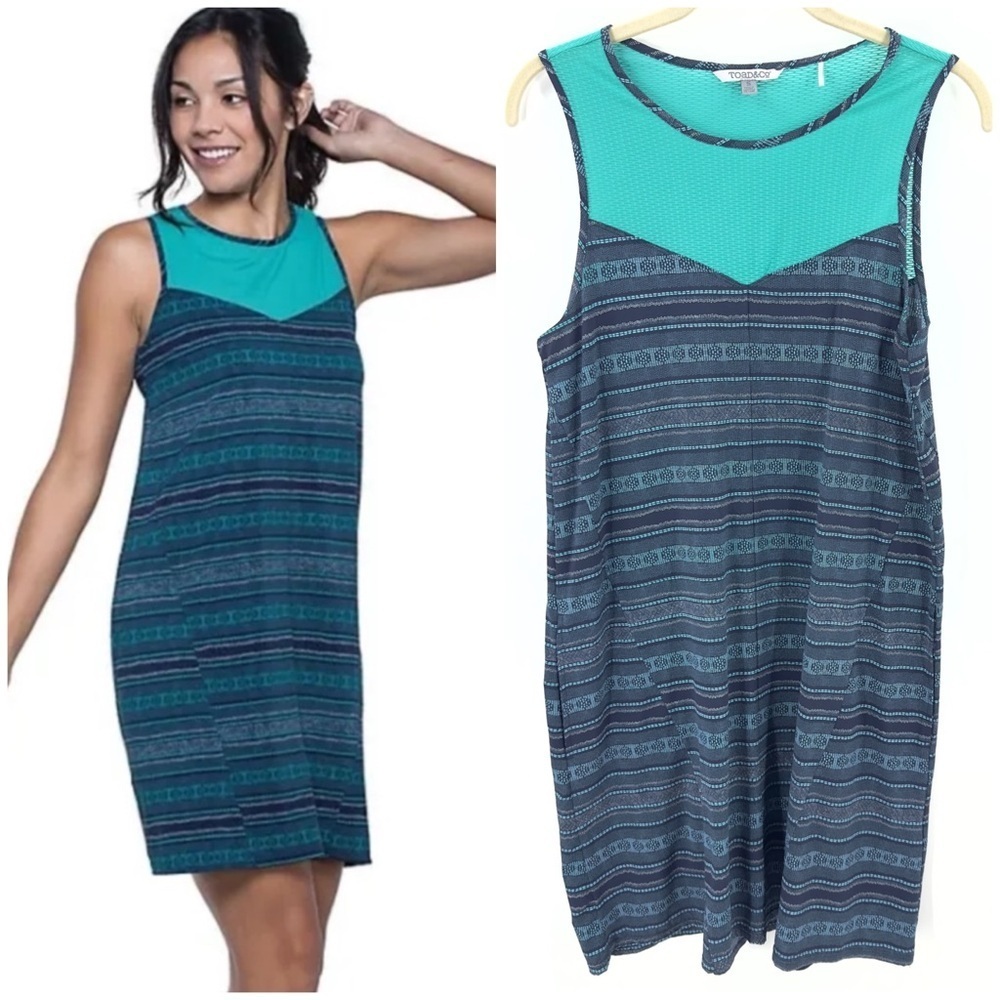 Toad & Co Sunkissed Swing Dress Womens Small UPF 40+ Pockets Lightweight Sporty